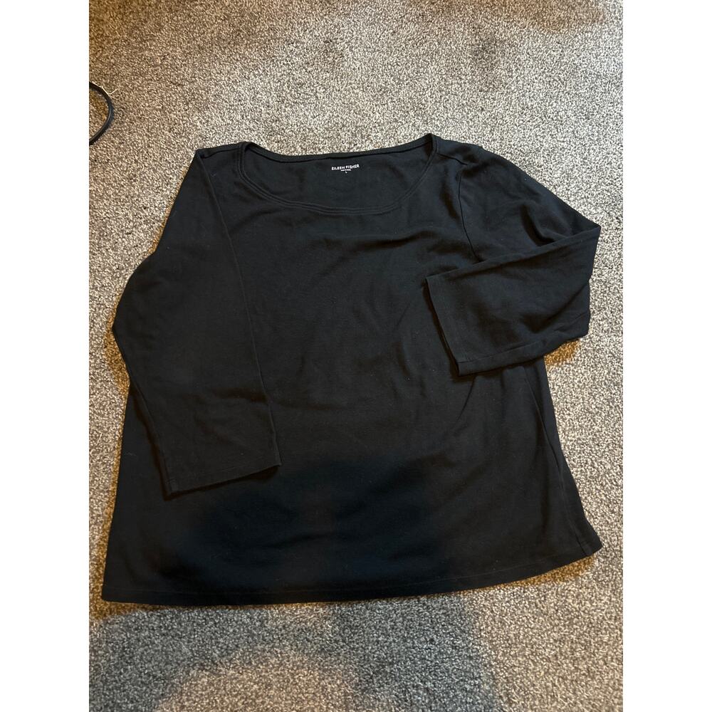 Eileen fisher Organic Pima Cotton Jersey Round Neck Tee size large